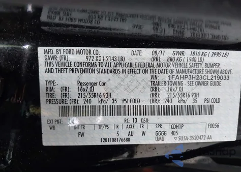 2012 Ford Focus Sel z USA, uszkodzony, nr VIN 1FAHP3H23CL219033